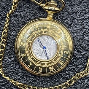 VTG Stauer Silver Liberty Half Dollar Eagle Coin Mechanical Wind Up Pocket Watch